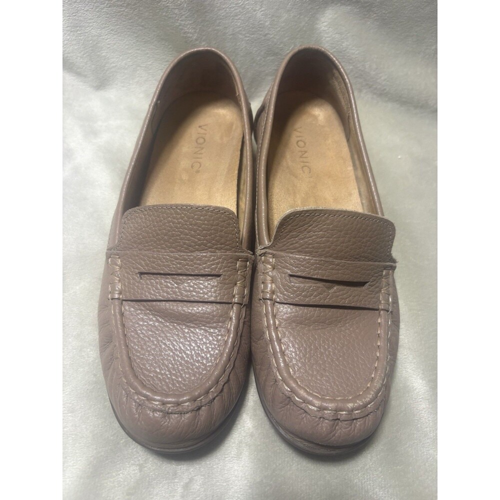 Vionic Marcy Penny Loafers Flats Shoes Womens Size 8.5 Leather Ortho